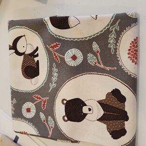 2/3 yard Bear and Fox canvas fabric